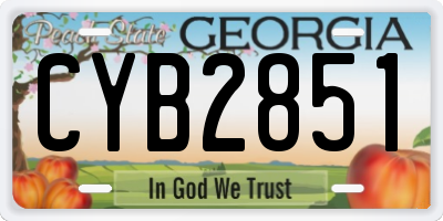 GA license plate CYB2851