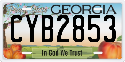 GA license plate CYB2853