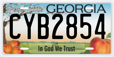 GA license plate CYB2854