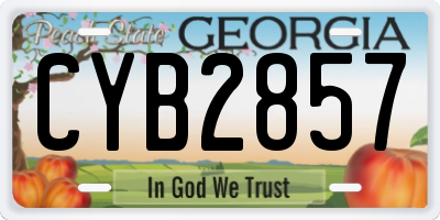 GA license plate CYB2857