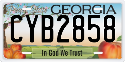 GA license plate CYB2858