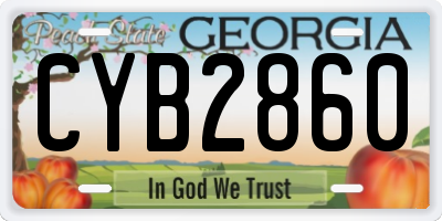 GA license plate CYB2860