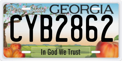 GA license plate CYB2862
