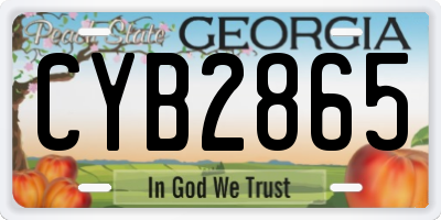 GA license plate CYB2865