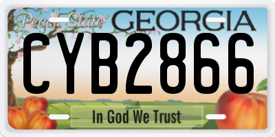 GA license plate CYB2866