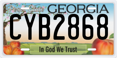 GA license plate CYB2868