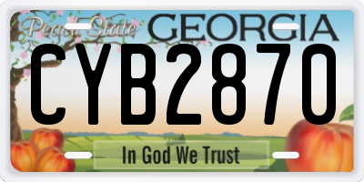 GA license plate CYB2870