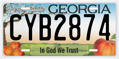 GA license plate CYB2874