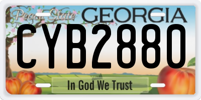 GA license plate CYB2880