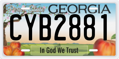 GA license plate CYB2881