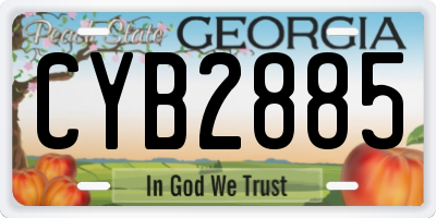 GA license plate CYB2885