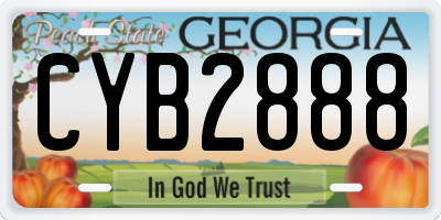 GA license plate CYB2888