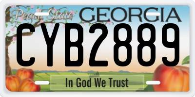 GA license plate CYB2889