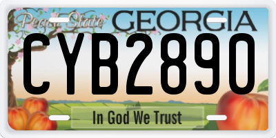 GA license plate CYB2890