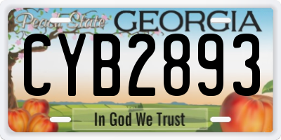 GA license plate CYB2893