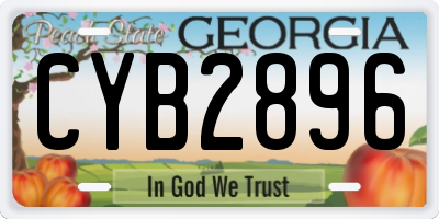 GA license plate CYB2896