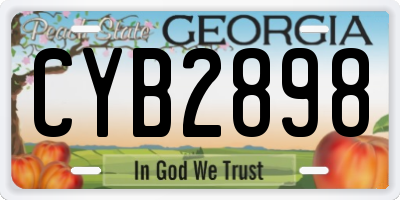 GA license plate CYB2898