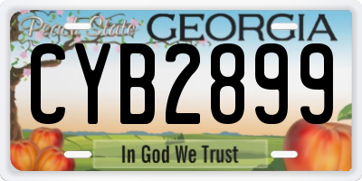 GA license plate CYB2899