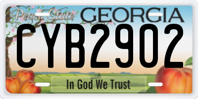 GA license plate CYB2902