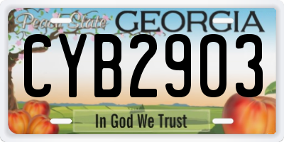 GA license plate CYB2903