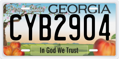 GA license plate CYB2904