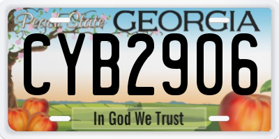 GA license plate CYB2906