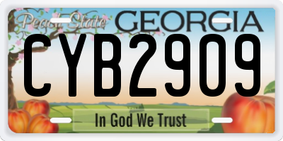 GA license plate CYB2909