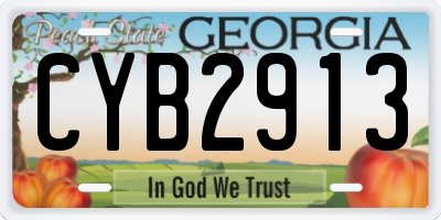 GA license plate CYB2913