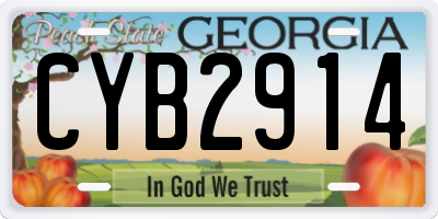 GA license plate CYB2914