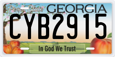 GA license plate CYB2915