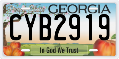 GA license plate CYB2919