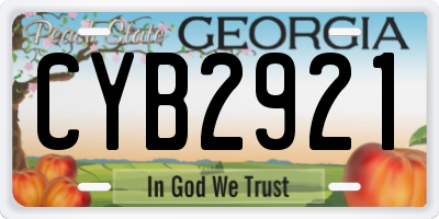 GA license plate CYB2921