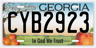 GA license plate CYB2923