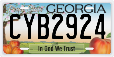 GA license plate CYB2924