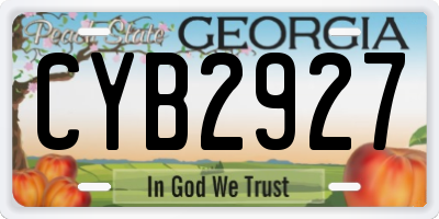 GA license plate CYB2927
