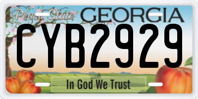GA license plate CYB2929