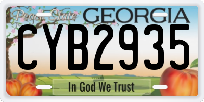 GA license plate CYB2935