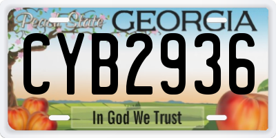 GA license plate CYB2936