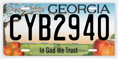 GA license plate CYB2940