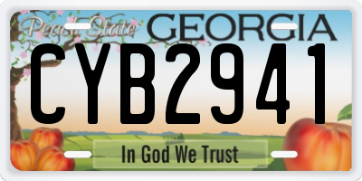 GA license plate CYB2941