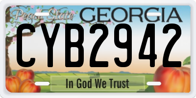 GA license plate CYB2942