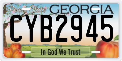 GA license plate CYB2945