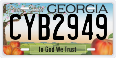 GA license plate CYB2949