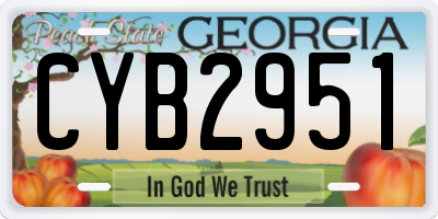 GA license plate CYB2951