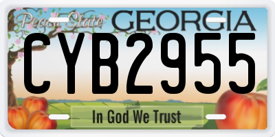 GA license plate CYB2955