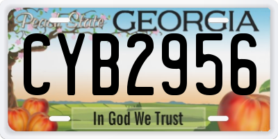 GA license plate CYB2956