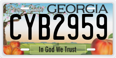GA license plate CYB2959