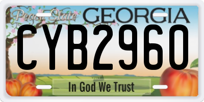 GA license plate CYB2960