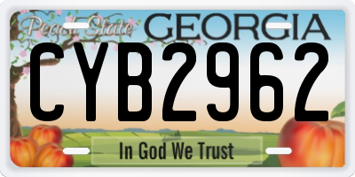 GA license plate CYB2962