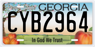 GA license plate CYB2964